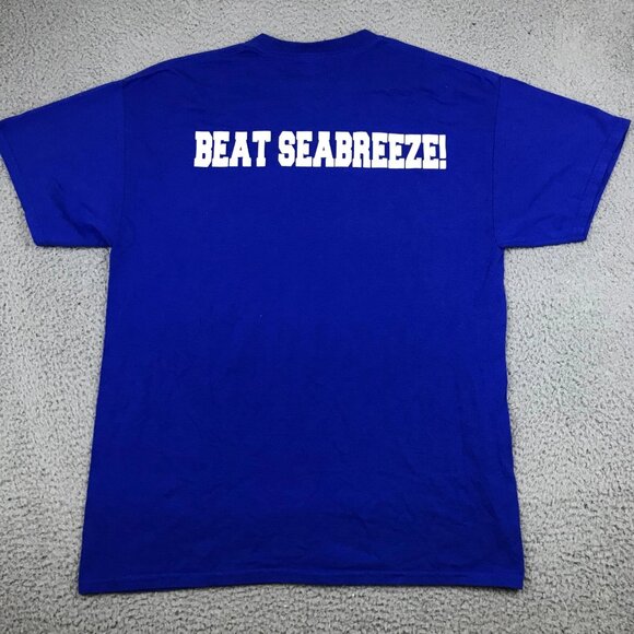 Mainland Buccaneers vs Seabreeze Sandcrabs Shirt Men's Large Blue Short Sleeve - Picture 2 of 7